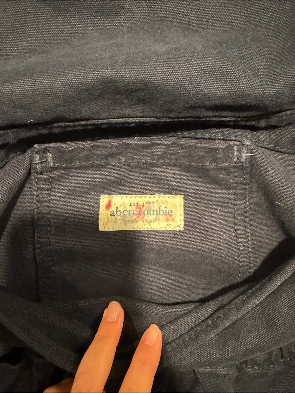 Abercrombie Canvas Moose Messenger Bag - Navy